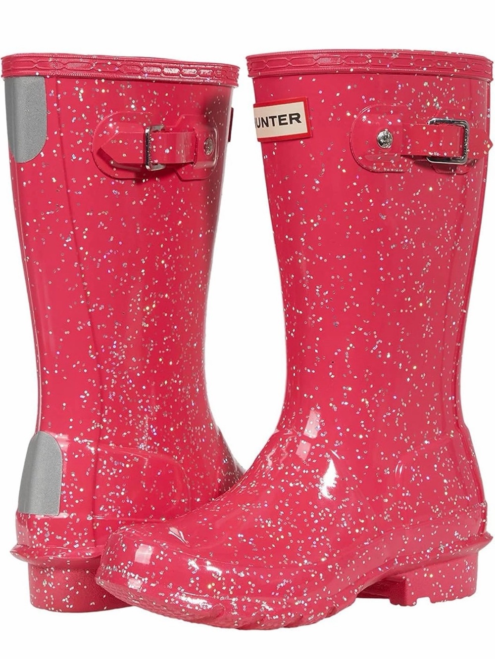 Hunter Big Kids Giant Glitter Rain Boots 
Thrift Pink Size: 2 Girls